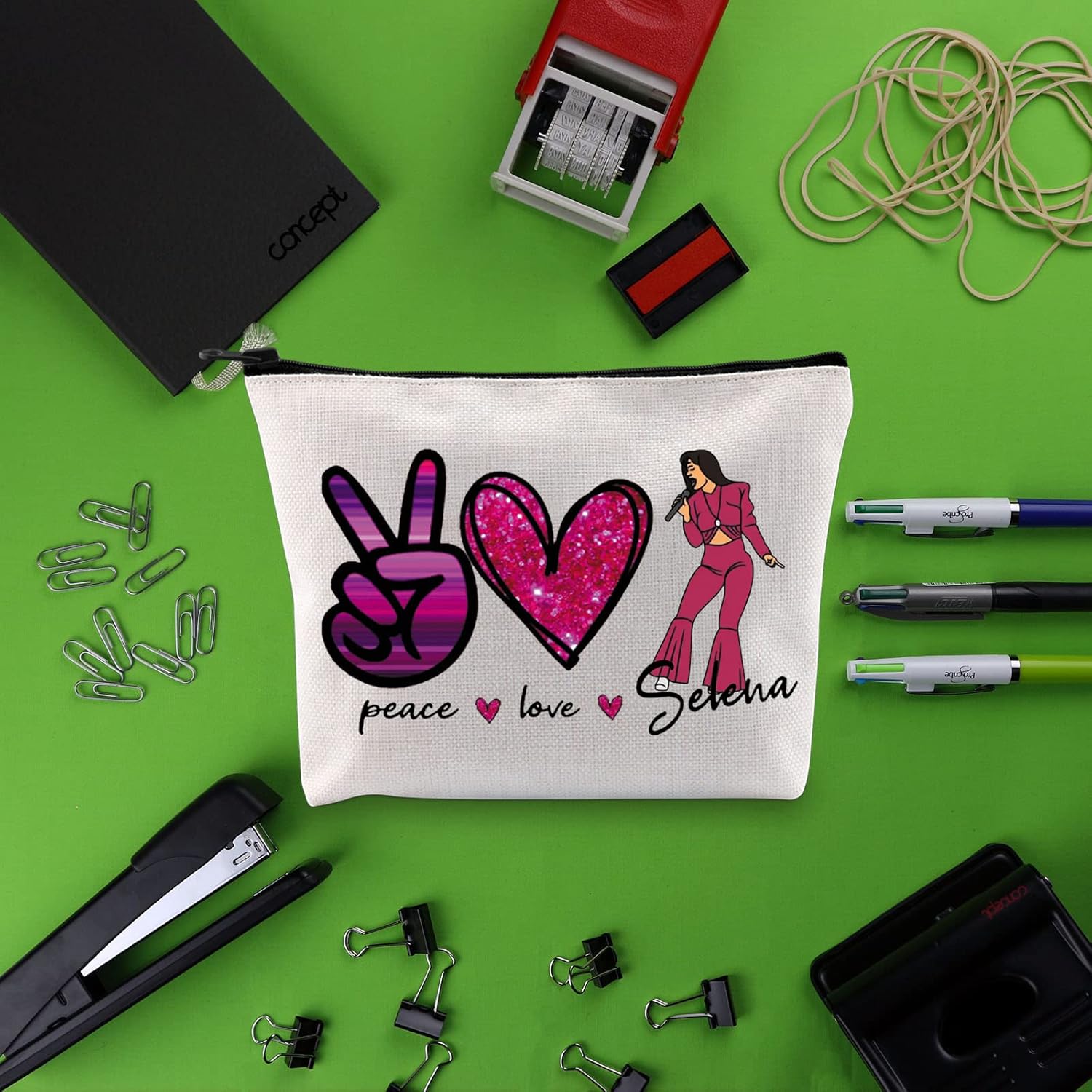 BLUPARK Song Makeup Bag Singer Song Gift Singer Fan Gift Singer Inspired Cosmetic Bag Music Gift (Peace Love Se) - Image 7