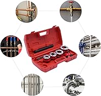 Vista 4 de Kit de enhebrador de tubería de trinquete, roscado manual de tubería de corte de hilo de acero, fontanero BSPT de 1/2''-1-1/4'' con estuche