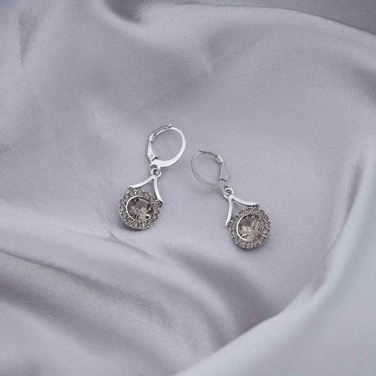 Vintage Crystal Round Drop Earrings Cubic Zirconia Dangle Earrings Gold Cz Hoop Huggie Earrings Wedding Rhinestone Earrings Jewelry for Women - Image 4
