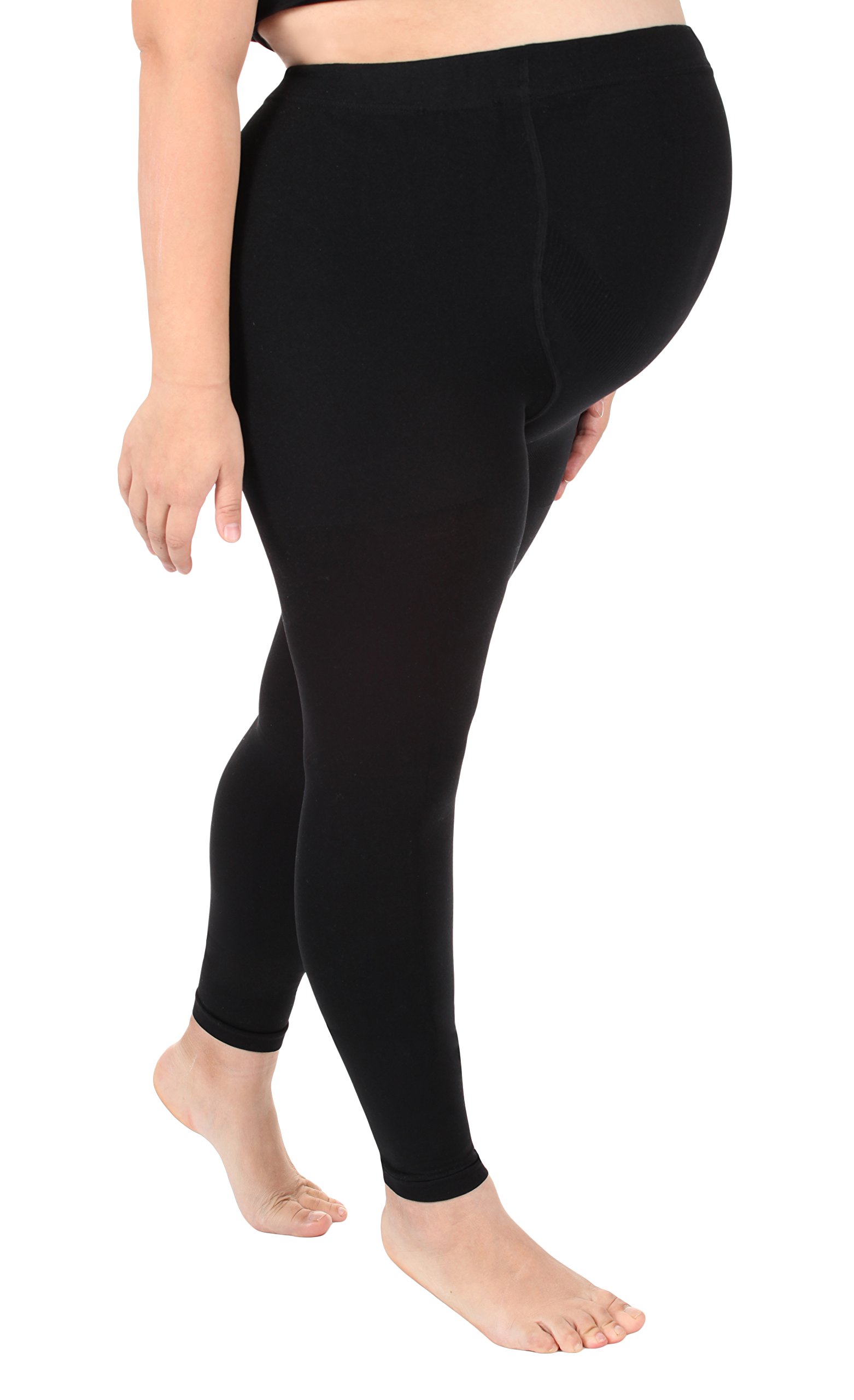 ABSOLUTE SUPPORTMaternity Firm Compression Leggings - Maternity Leggings Over The Belly - 20-30mmHg No Foot Black,Small