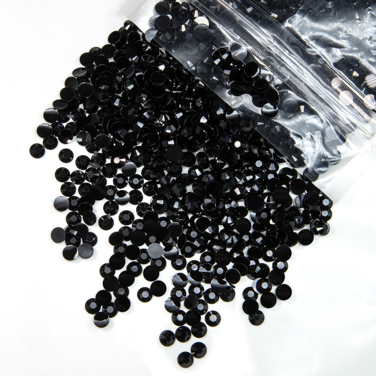3000PCS 4mm Solid Black Resin Rhinestones for Crafting SS16 Pure Black Flat back Jelly Stones Bulk No-Hotfix Dark Black Diamonds Gems for Nails Face Eyes Body Makeup Tumblers Bottles DIY Crafts