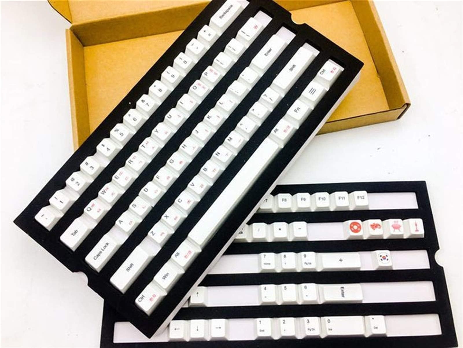 Keycaps 108 Keys/set PBT Dye-Sublimation Key Caps Original Factory Height Mechanical Keyboard Keycap Japanese Korean Russian Caps (Color : Korean key caps)