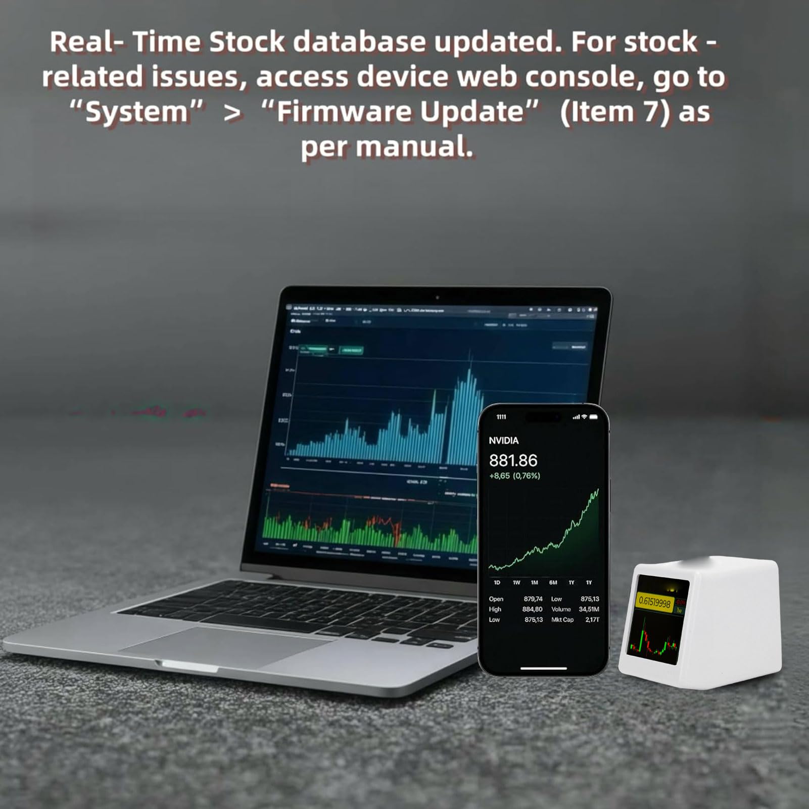 Bewinner Bitcoin Stock Ticker WiFi Crypto Prix en Temps Réel LED Horloge Météo Animation GIF Moniteur Intelligent pour Bureau Table de Nuit BTC ETH (Blanc)
