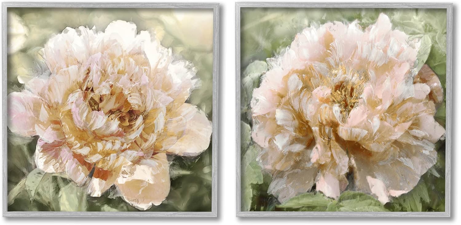 Stupell Industries カーネーションプラント ブルーミングガーデン 2ピース ジークレーフレーム 壁アートセット S