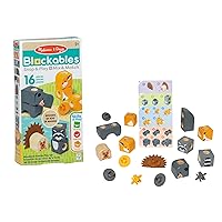 Melissa & Doug Blockables Amici del Bosco – Set di Costruzioni in Legno con Blocchi