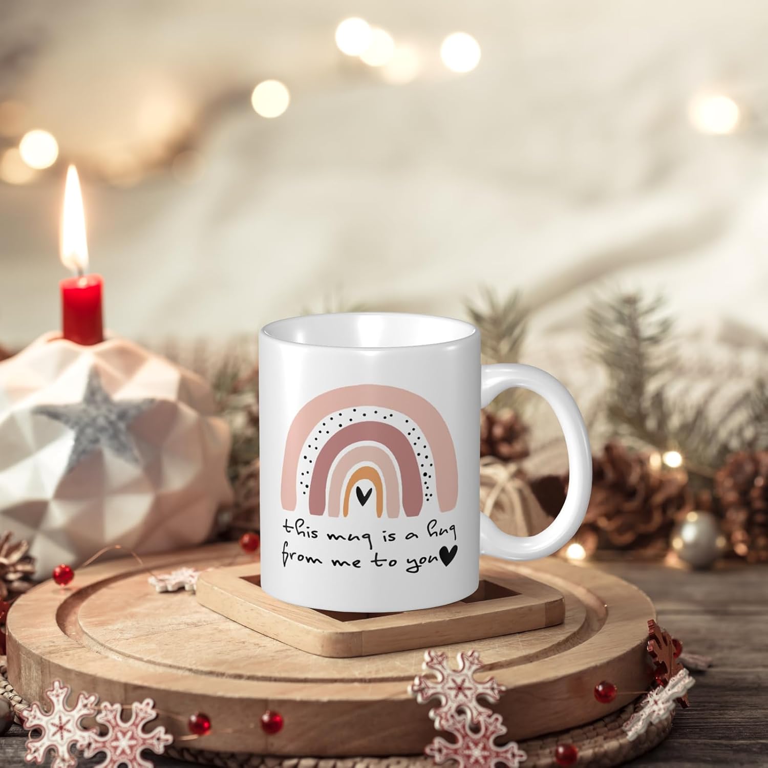 This Mug is A Hug from Me to You Ceramic Coffee Mug 11 Oz White, Microwave & Dishwasher Safe - Inspirational Gift for Nurse, Bestie, Friend, Sister - Christmas, Birthday, Get Well Soon Gift - Image 2