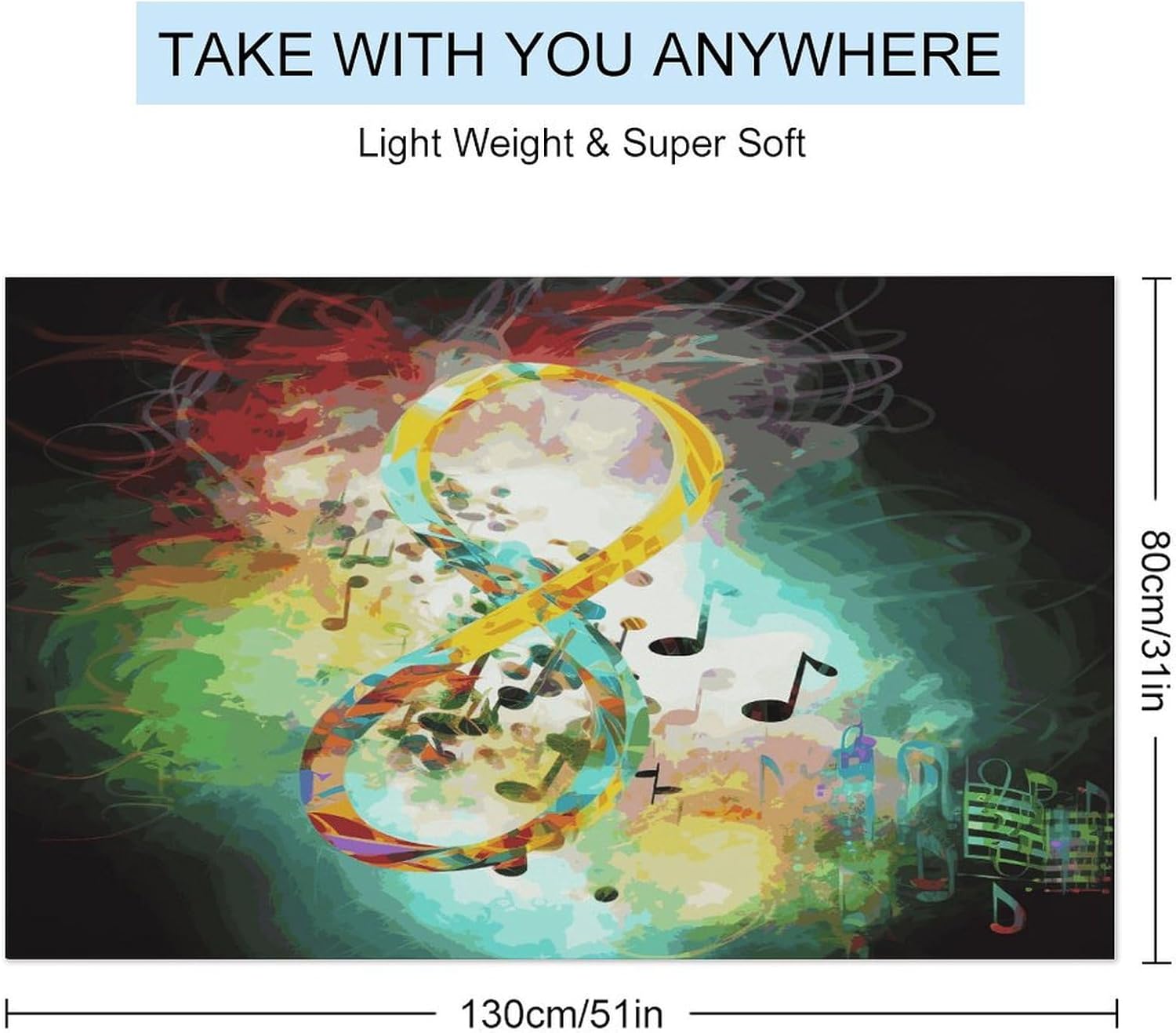 Swimming Towel, Abstract Music Symbol Printed Fashion Towel,Portable Towel,Durable Towel