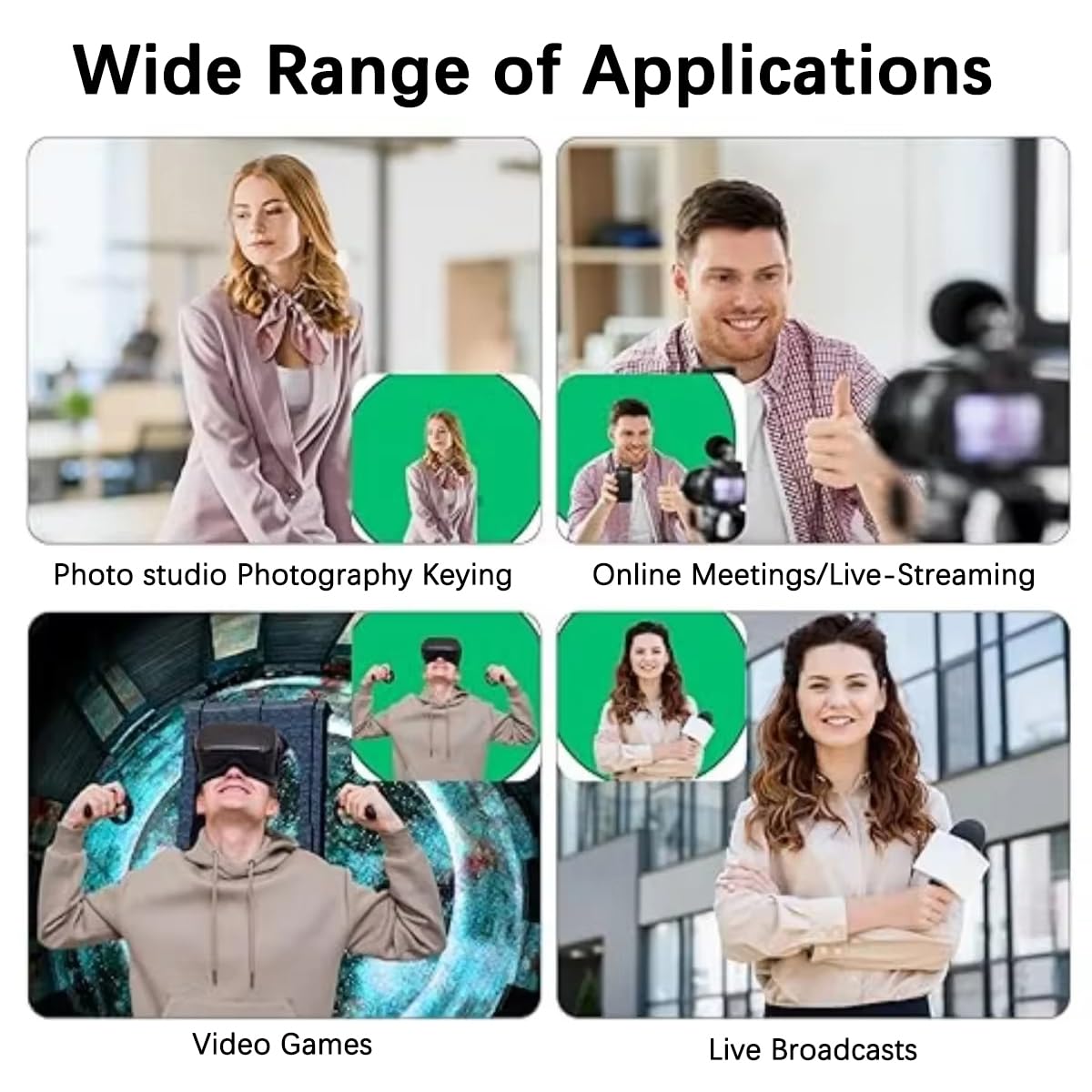 Pannello di sfondo fotografico retrattile portatile su entrambi i lati, schermo verde e blu pieghevole per riunioni virtuali, streaming live e uso domestico e ufficio fotocamera