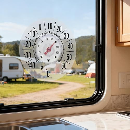 Miniatura 4 de Indoor Temperature Gauge, Suction Wireless Meter, 7.09 Inches Wall Clock with Accurate Reading, Temperature Meters with Reliable Sensor, Home