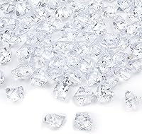 Vista 1 de Featuman 160 diamantes acrílicos transparentes, rocas de hielo trituradas de acrílico triturado, piedras preciosas acrílicas a granel para rellenos