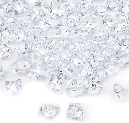 160 diamantes acrílicos transparentes, rocas de hielo trituradas de acrílico triturado, piedras preciosas acrílicas a granel para rellenos de