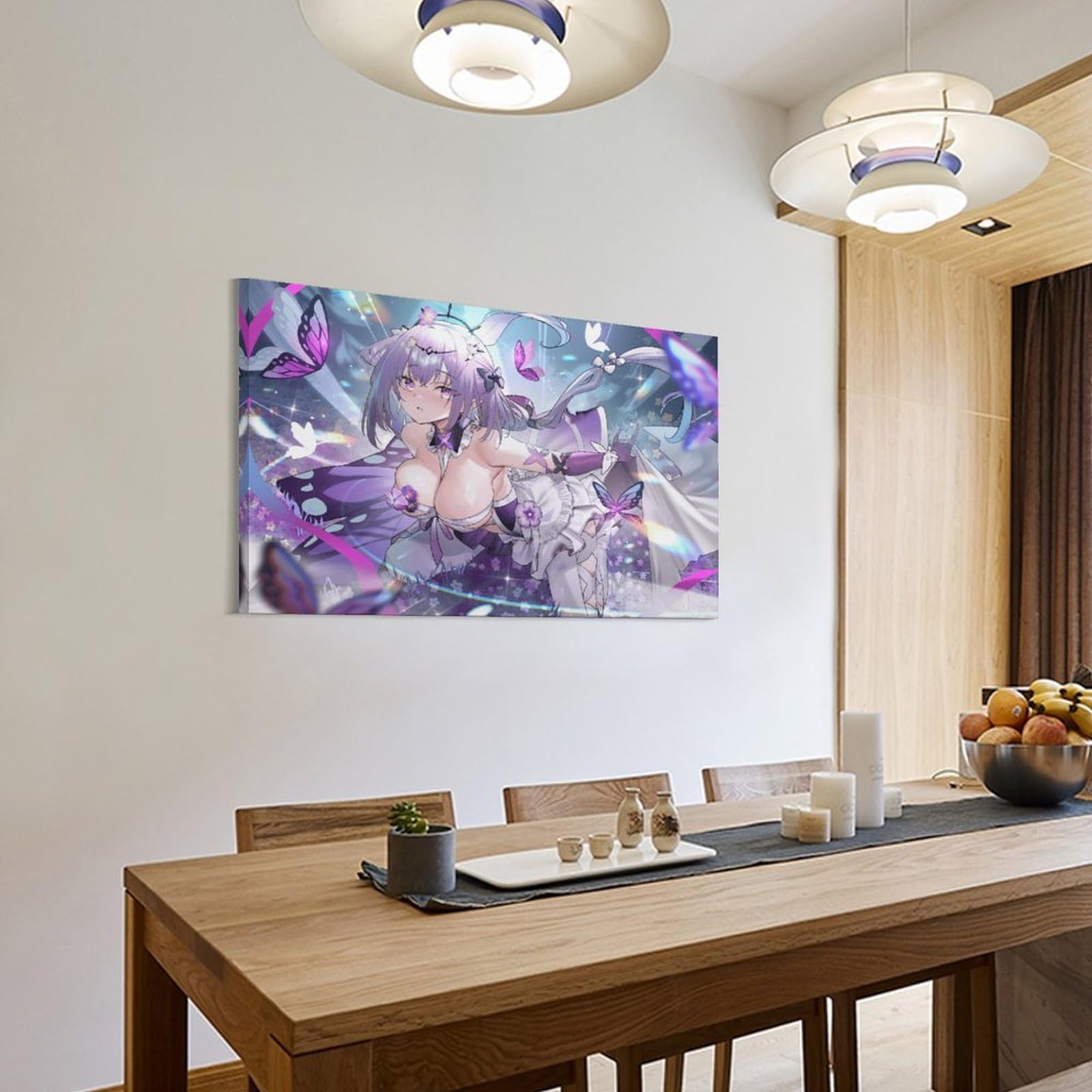 Large Anime Canvas Print - Purple Beautiful Waifu Artwork, Vibrant Pop Art Poster for Gamers & Modern Decor Frame-style-1 08x12inch(20x30cm)