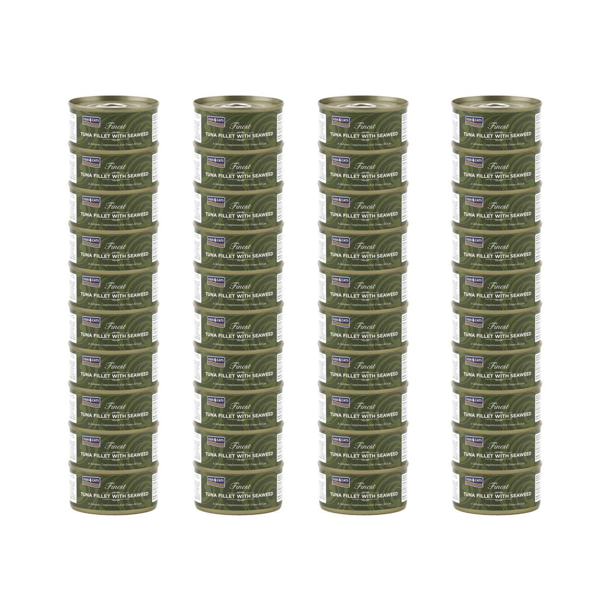 Fish4Cats Finest Wet Cat Food Tuna Fillet with Seaweed Multipack (40 x 70g Tins) — image 1