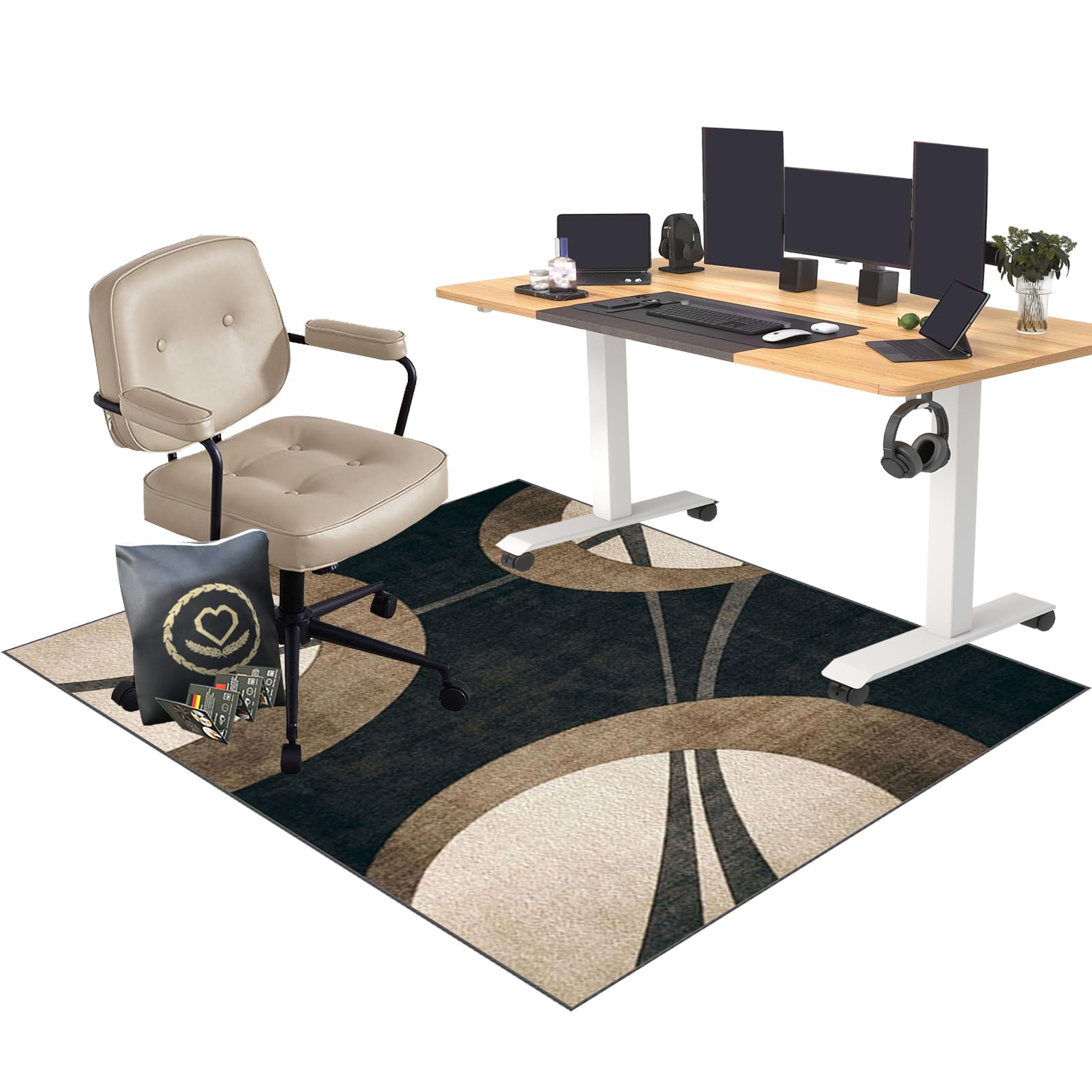 Bodenschutzmatte Gaming Bürostuhl Stuhlmatten für Teppiche mit niedrigem Flor und Hartholzböden | Bürostuhl Teppich Unterlage | Gaming Teppich Stuhlunterlage | 80 x 160 cm Bürostuhlunterlage