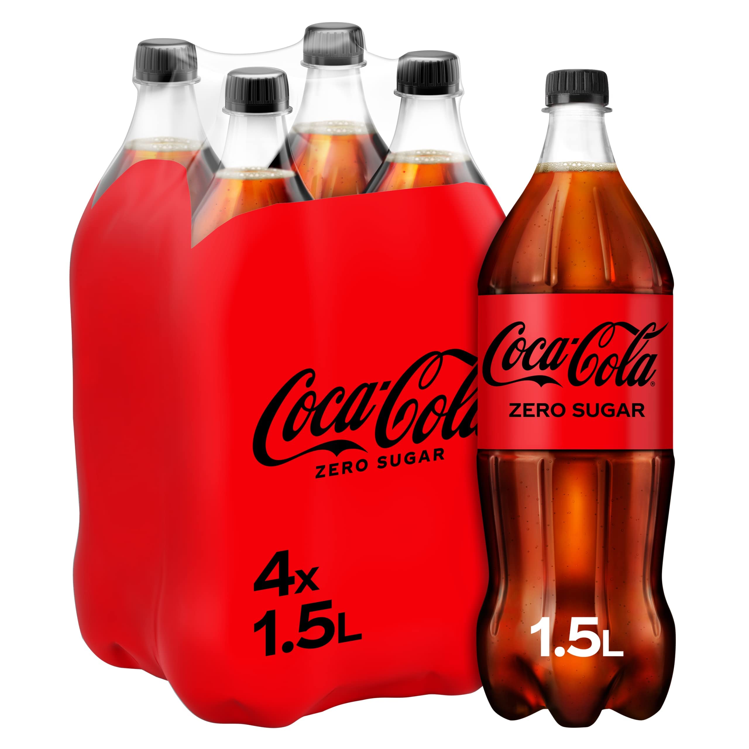 Coca-Cola Zero Zuccheri Zero Calorie - 4 Bottiglie da 1,5 L