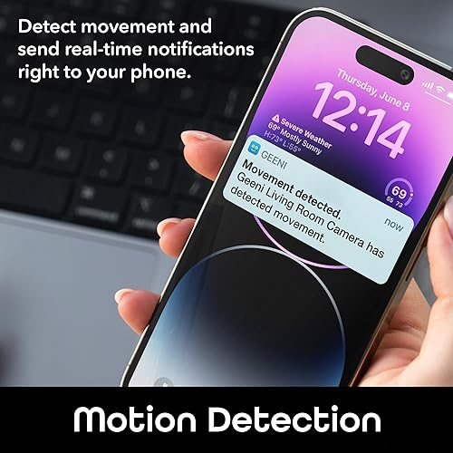 Miniatura 6 de Geeni Glimpse - Cámara inteligente WiFi HD de 1080p, cámara de seguridad para interiores y hogares, no requiere concentrador, control de voz, cámara