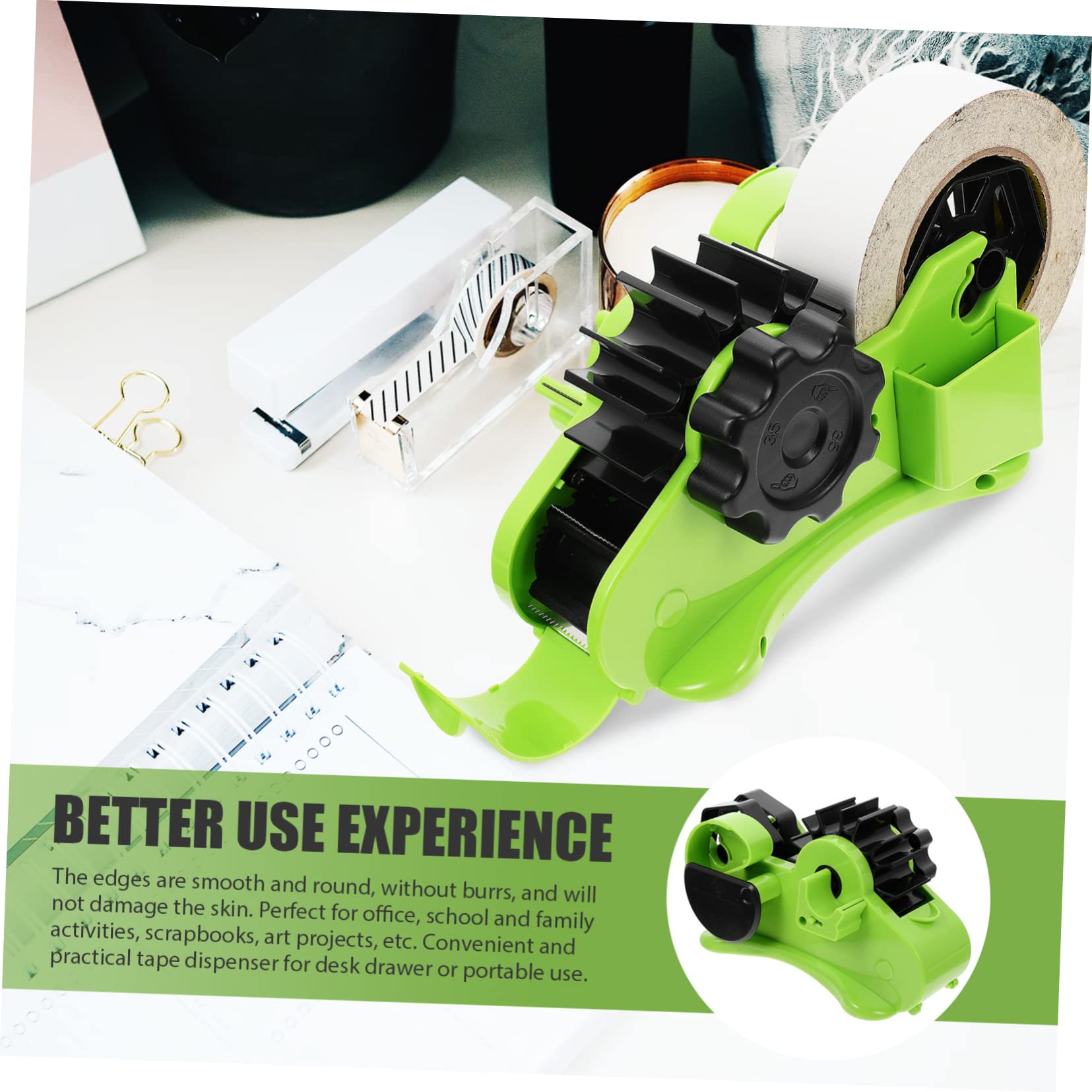 Dispensador de Cinta de Corte Semiautomático, Verde Abs
