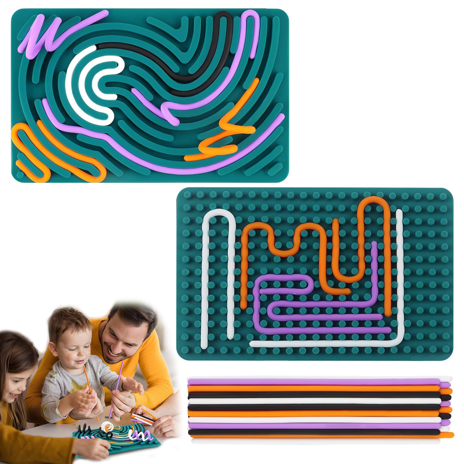 YANXINKE Tabla de Actividades sensoriales,Silicona Doble Juguetes Sensoriales,Tablero Sensorial de Silicona,Juguete Sensorial,Juguete Antiestrés de Silicona,para Desarrollar Habilidades Manuales