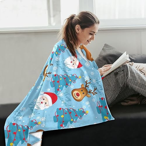 Miniatura 6 de KLL Christmas Santa Throw Blanket Comfy Microfiber Holiday Flannel Fleece Blanket 50"x60" for Living Room Picnic