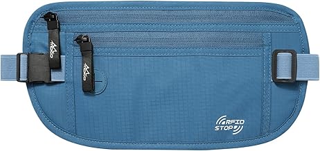 MoKo Secure Travel Money Belt, Undercover Hidden RFID Blocking Travel Wallet, Anti-Theft Passport Wallets for Men Women
