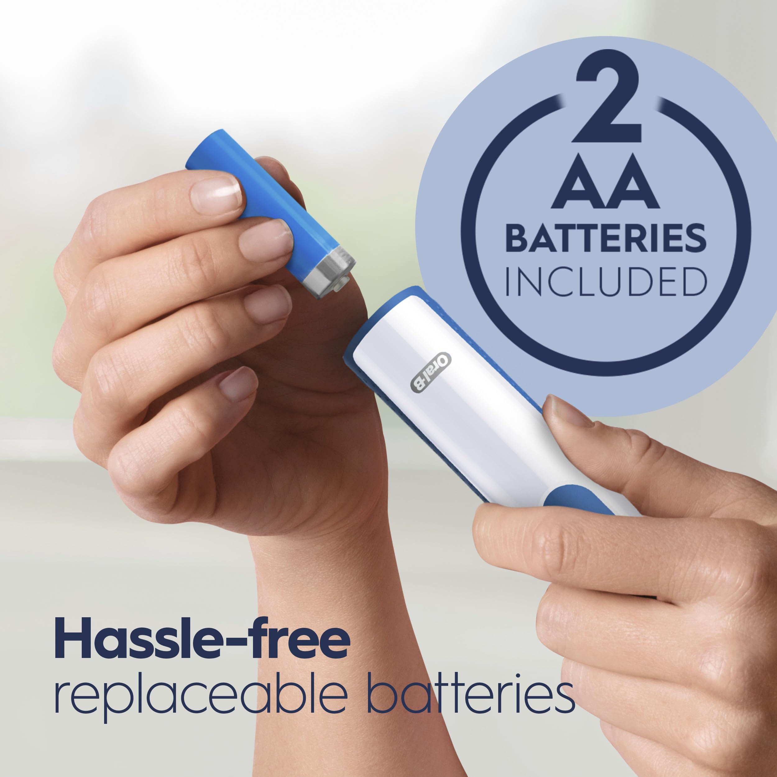 Oral-B Pro 100 3D White, Battery Toothbrush, White