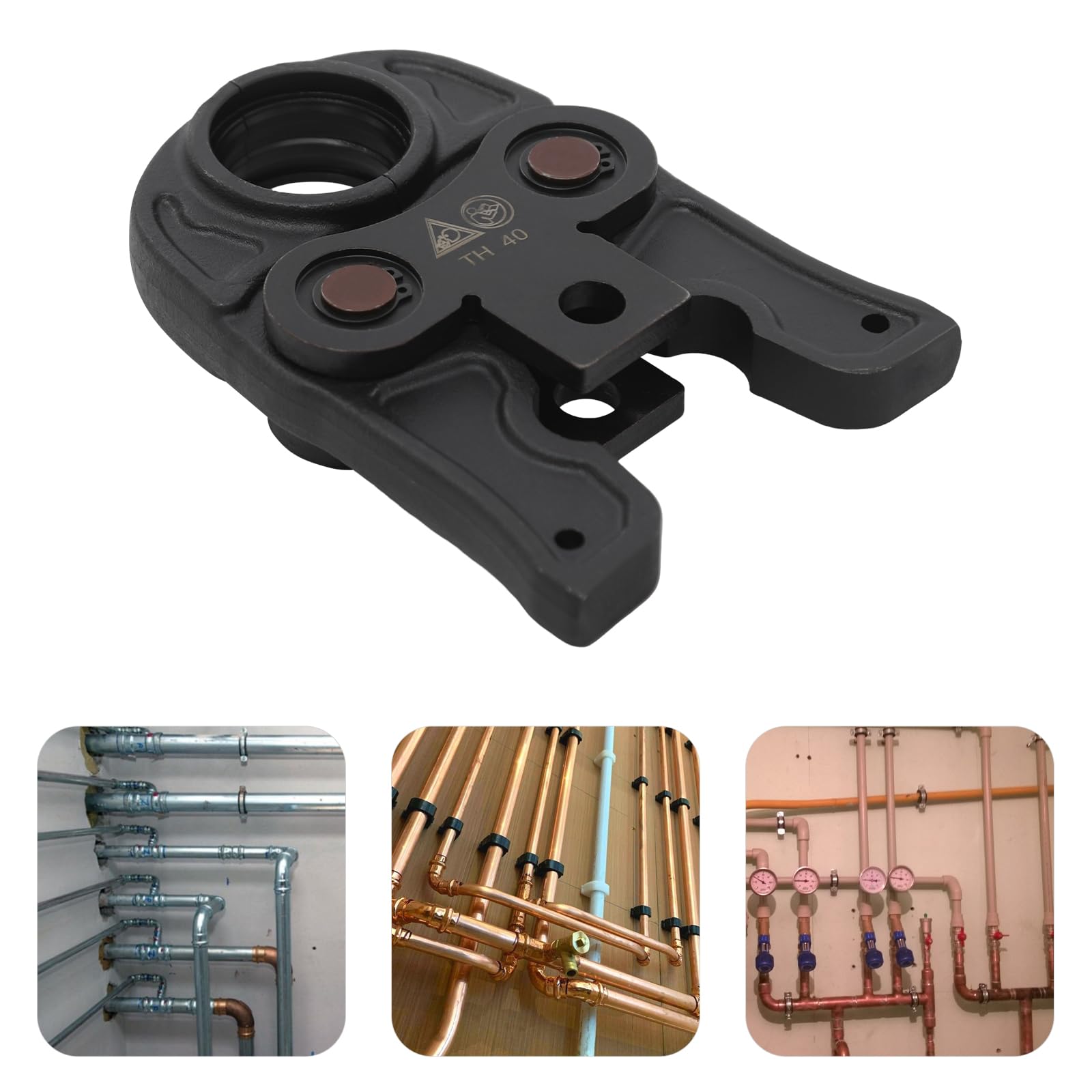 Mordazas profesionales TH40, mordazas de presión TH contorno 40 mm de diámetro, herramienta de prensado profesional, para tubos de plástico de aluminio, tubo PEX, tubo PB