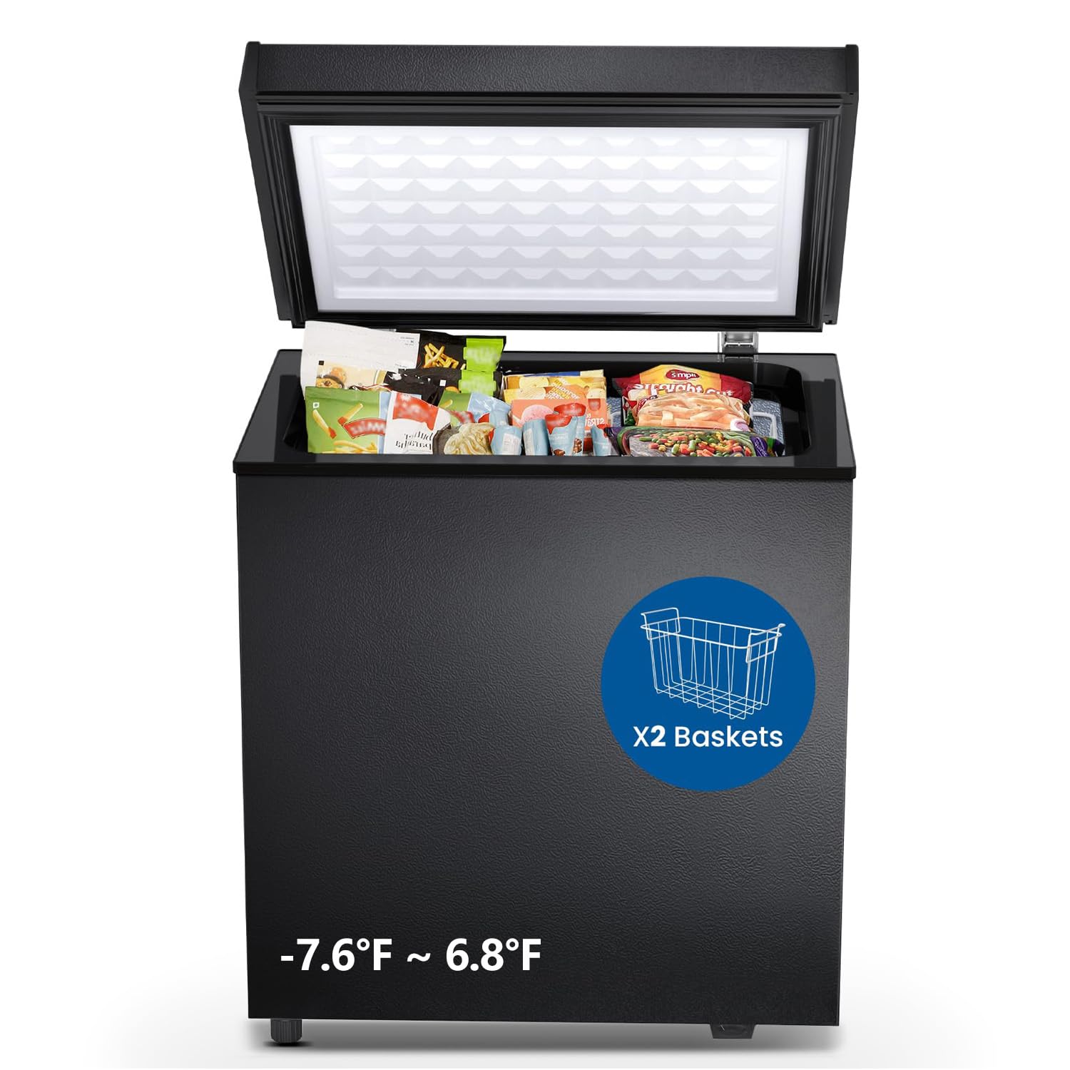 Electactic Compact Chest Freezer 2.0 Cubic Feet, Black