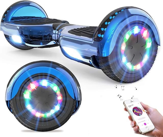GeekMe Hoverboards for kids 6.5 Inch Electric Scooter Board with Bluetooth - Speaker - Beautiful LED Lights Gift for kids and teenager and adults