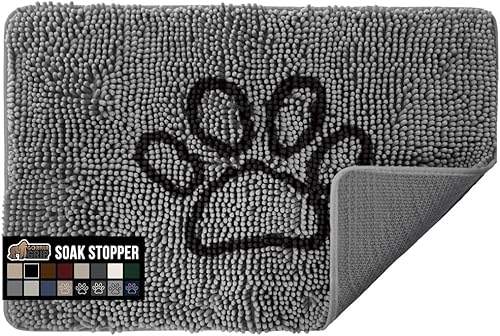 Gorilla Grip - Tapete de felpilla duradero para interiores de 48 x 30 pulgadas absorbente lavable a máquina tapetes delgados para perros con patas