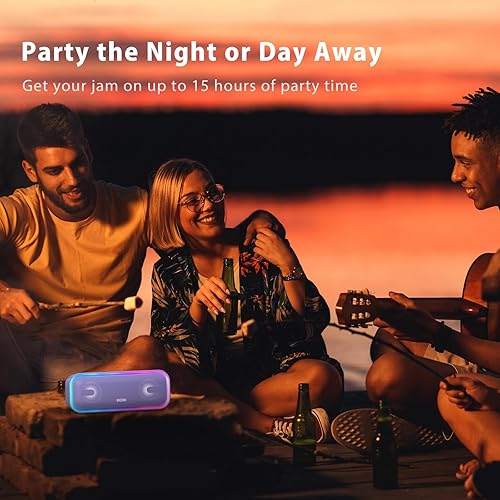 Miniatura 6 de DOSS SoundBox Pro+ Altavoz Bluetooth, sonido estéreo inmersivo de 24 W con graves en auge, IPX6 impermeable, tiempo de reproducción de 15 horas,