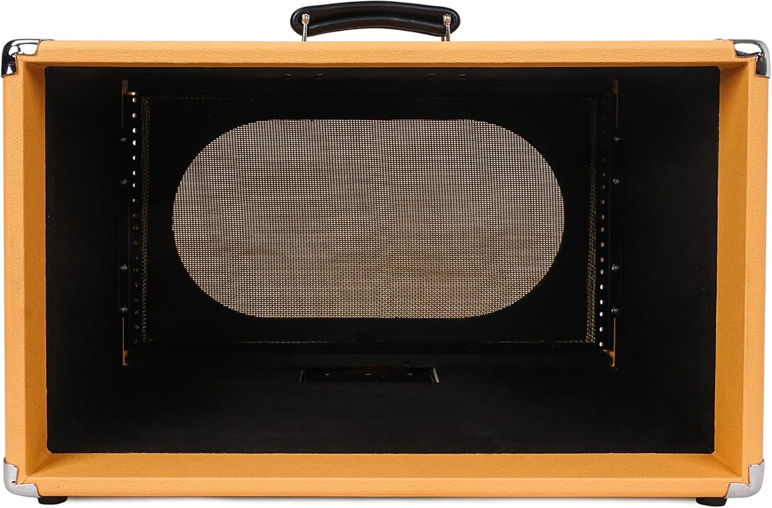 Sound Town Vintage 6U Amp Rack Case, 12.5" Depth with Rubber Feet, Dust Cover, Kickstand, Orange (STVRC-6OR)