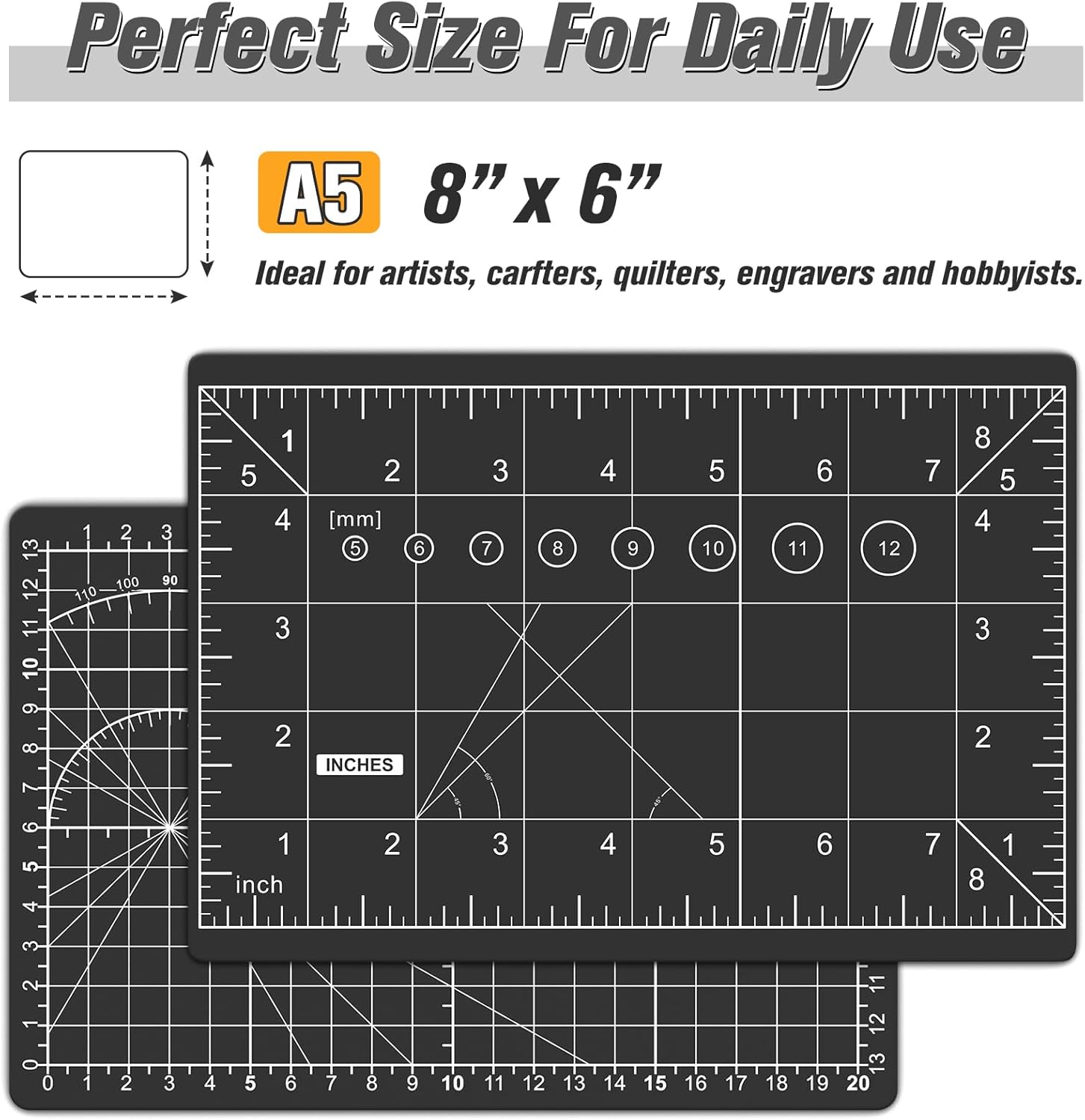 DIYSELF 24 Pack Box Cutter Bulk and Blue Cutting Mat 6in×8in