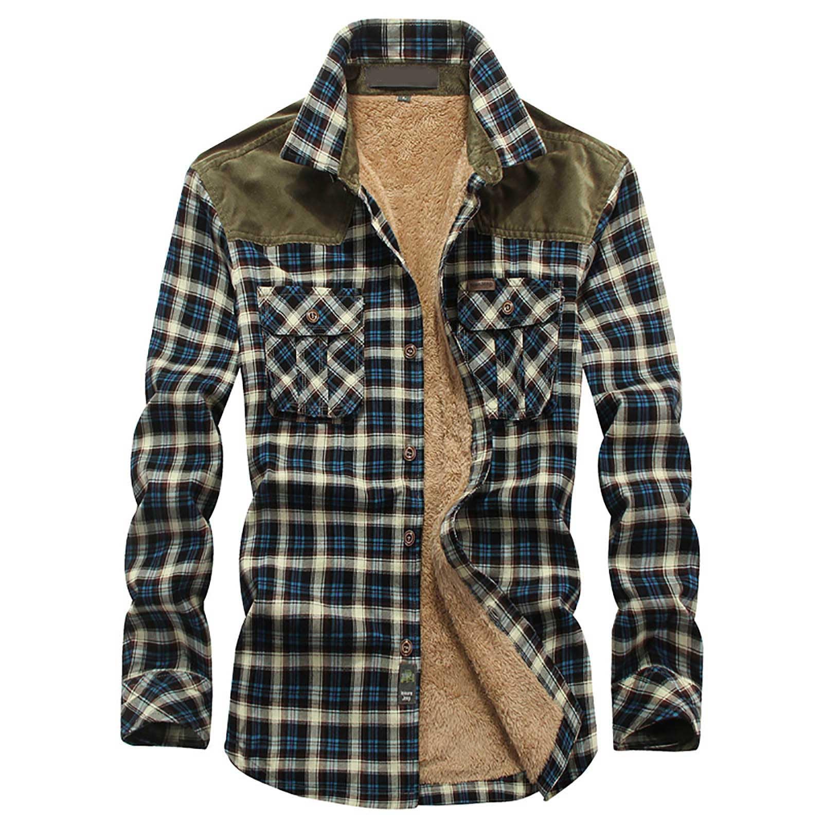 Camicia invernale da uomo in flanella a maniche lunghe con pile Plus per un calore estremo, comodità in caso di freddo