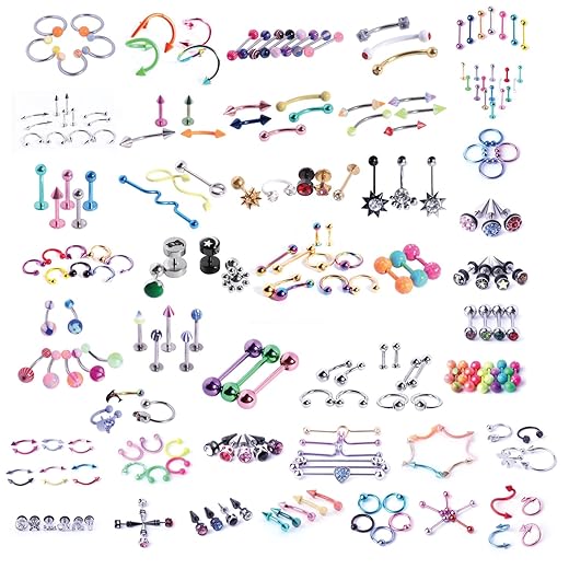 BodyJ4You 120PC Body Piercing Jewelry Kit - CBR BCR Rings Barbells Studs Screws Curved Bars - Belly Button Cartilage Tragus Nose Septum Tongue - 14G 16G 18G 20G Stainless Steel Random Bulk Set