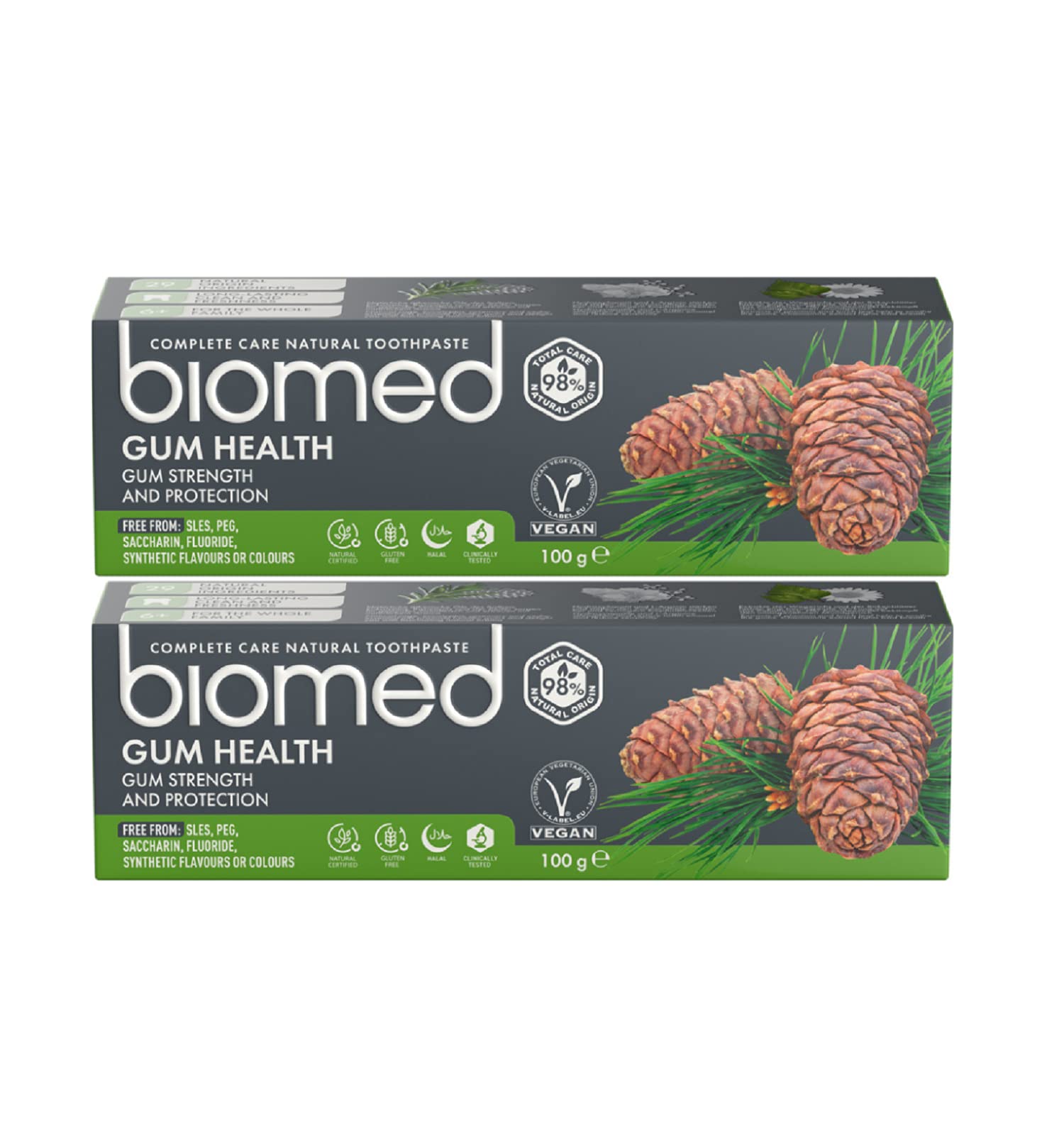 BIOMED CompleteCare Gum health, Fluoride-free, Gum strength and Protection Toothpaste - 100gms (Pack of 2), White