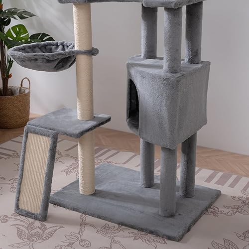 Miniatura 5 de mydearpet Árbol para gatos, torre para gatos de 104 pulgadas para gatitos de interior, gatos y mascotas, condominio para gatos de varios niveles con