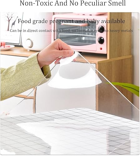 Miniatura 3 de Lxcisy Protector de escritorio transparente de PVC, cubierta de plástico de 10.059 in de grosor, impermeable, resistente al aceite, mantel