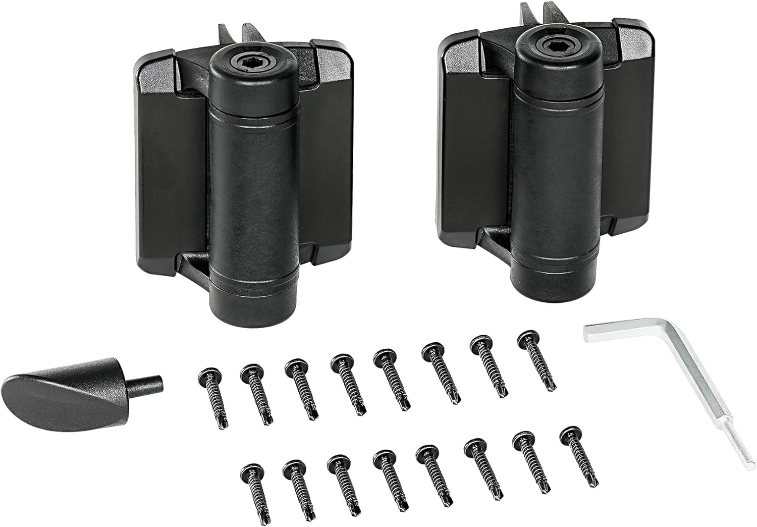 Black Self Closing Gate Hinges Self-Aligning Heavy Duty Spring Hinges ，Adjustable Tension ， Pool Safety Hinge，Square Post, Aluminum Gates ，Swing Close (1, Black)