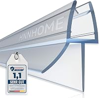 HNNHOME Zuhanyzó Tömítés 1 Méter - 6-8 mm Üvegvastagsághoz, Átlátszó Vízzáró Gumi Zuhanykabinhoz, 20 mm-es Résekhez, Egyenes Kivitel 1