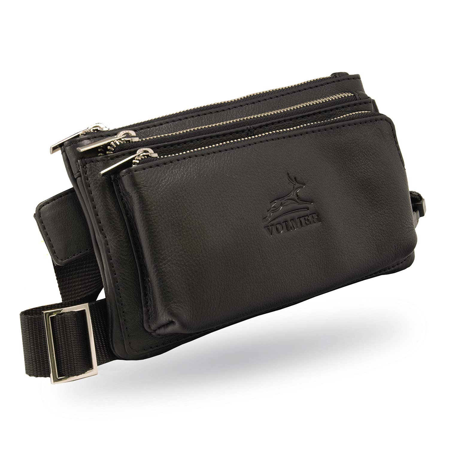 Fa.Volmer ® Heuptas / Riemtas / Tailletas van Echt Leer voor Heren en Dames Beschikbaar in Zwart en Bruin Verschillende Modellen, Bruin, L
