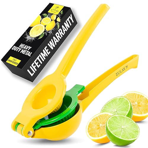 Zulay Kitchen Metal 2-in-1 Lemon Squeezer - Sturdy Max Extraction