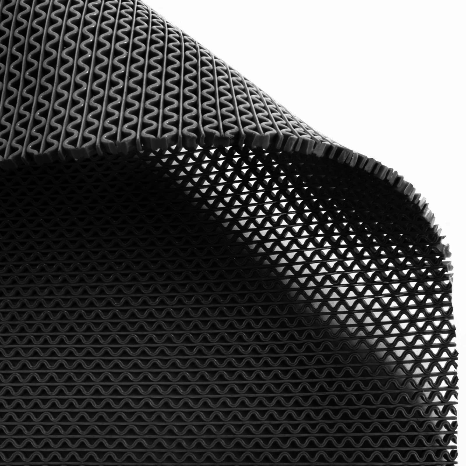 KARAT Tapis hygiénique antidérapant pour Zones Pieds Nus - Anti-Slip et Anti-bactérien - Tapis en Caoutchouc pour Les Zones humides Saunas Piscines Vestiaires - Noir 90x100 cm