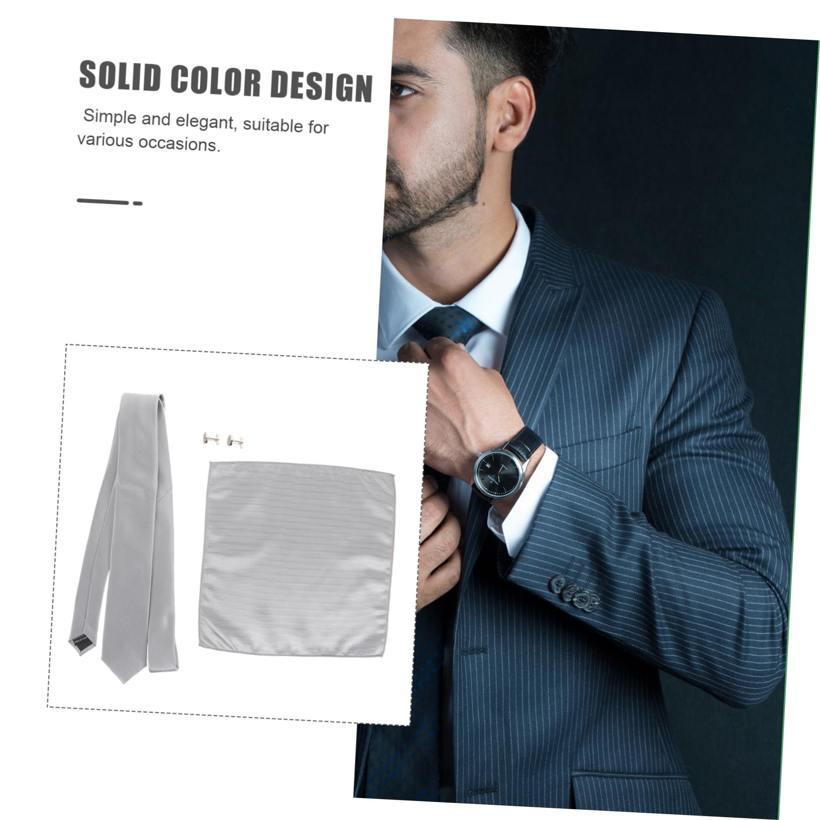 LIFKOME Bolsillo Del Pañuelo Corbata De Hombre Para Marido Corbata Brazalete De Rubor Correa De Amarre Lazos Negros Tachuelas Para Hombres Collar Cuello Metal Grey