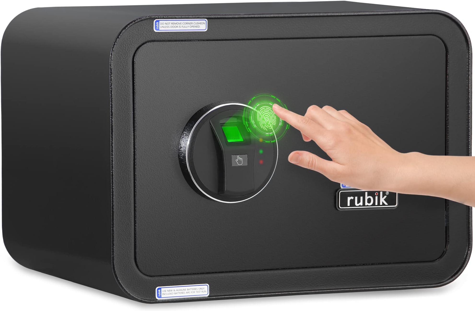 Rubik Safe Box Fingerprint Lock, Fire Resistant A4 Document Size Biometric Safety Deposit Box for Money Documents Home Office RB25QC9 (25x35x28cm) Black