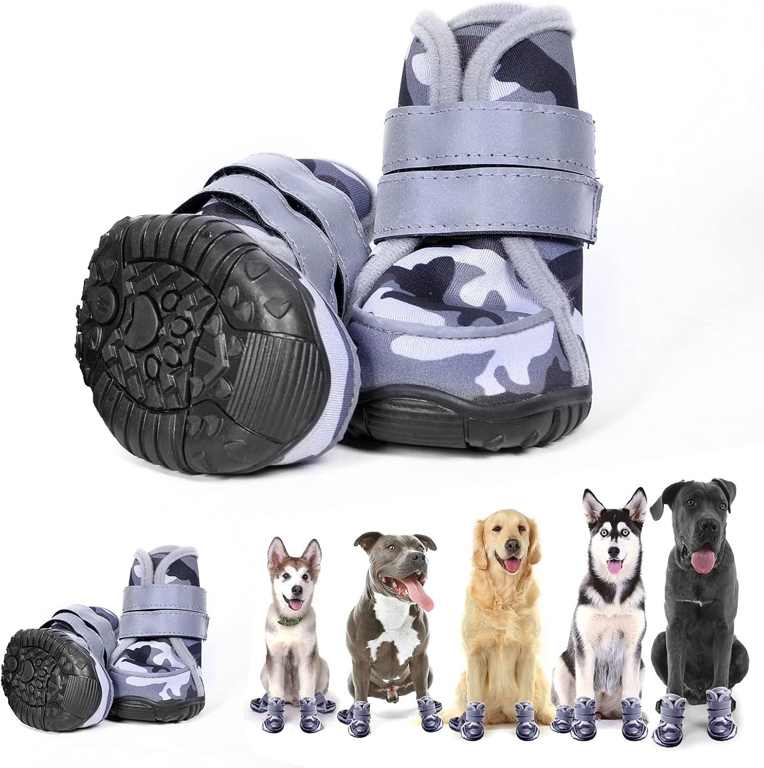 aveolela Dog Boots NonSlip Dog Shoes Medium Size Dogs
