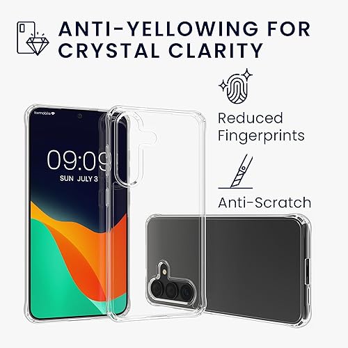 Miniatura 6 de kwmobile Juego de fundas transparentes 5 en 1 compatibles con Samsung Galaxy S24, incluye protectores de pantalla y cámara, transparente
