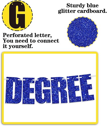 Miniatura 6 de Cartel de energía de gran grado, cartel de banderines de clase 2023, suministros de decoración de fiesta de graduación de licenciaturamaestría,