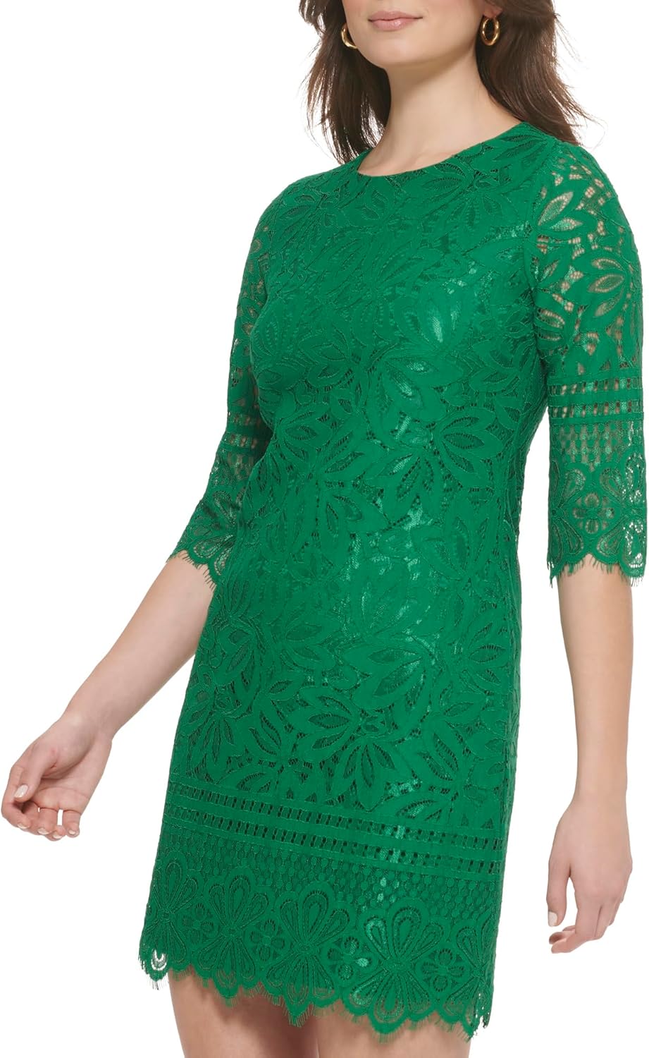 Kensie Womens 1/2 Sleeve Lace Mini Dress - Image 4