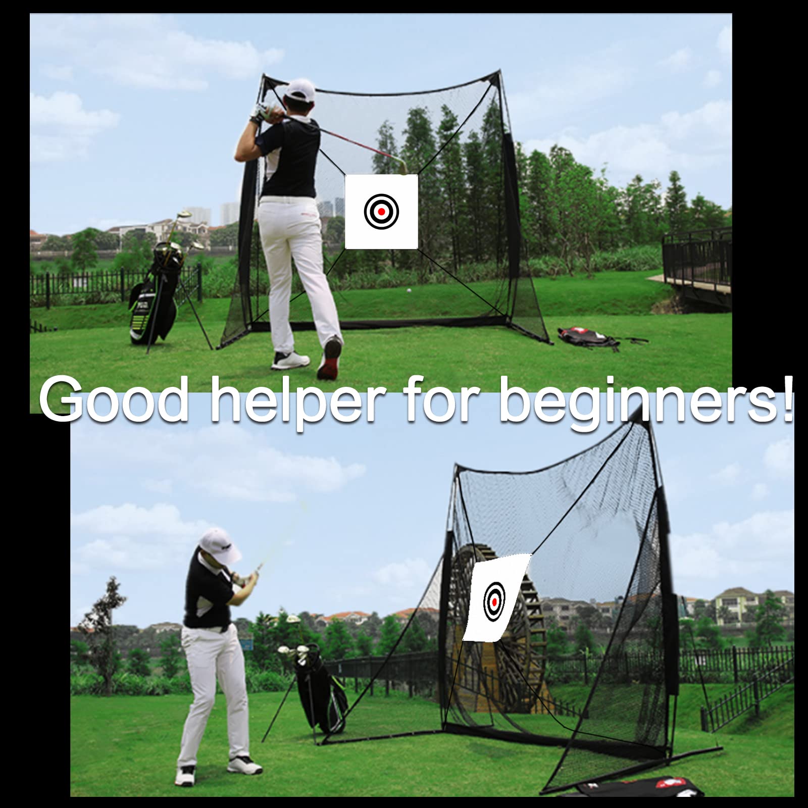 FINGER TEN Red de práctica de golf para práctica de golf para patio trasero, red de entrenamiento de astillado de golf para uso en interiores y exteriores
