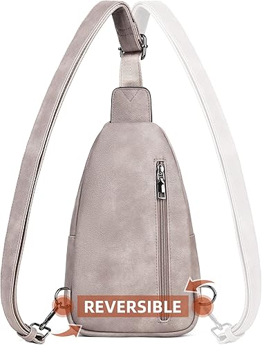 Miniatura 5 de MASINTOR Bolso bandolera para mujer - Riñonera cruzada con cuero vegano - Mochila ajustable para viajes